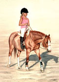 Hunter, Equine Art - Tianna and Chubby